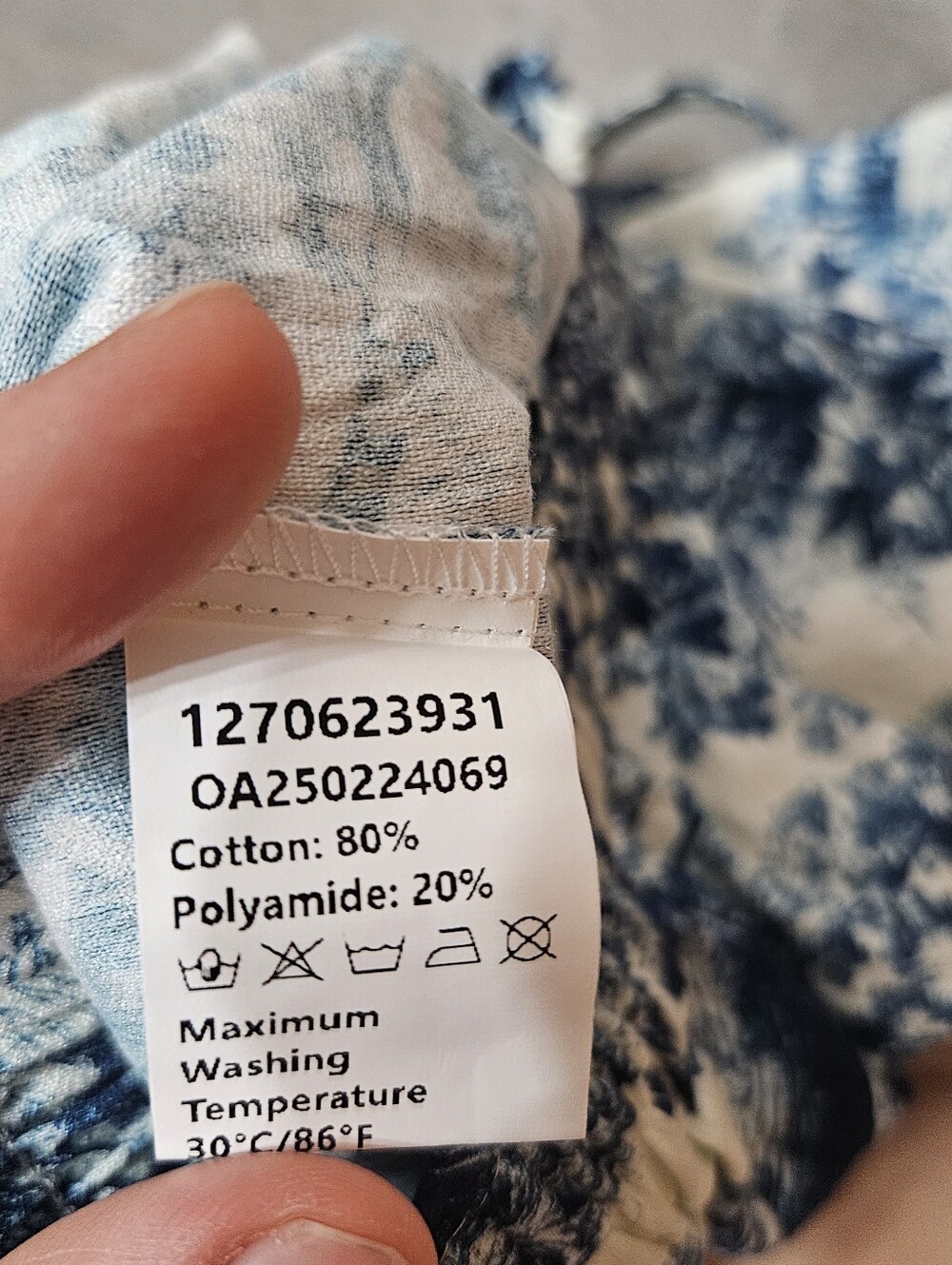 NWOT Commense Toile Print Tie Waist Casual Mini Shorts. High Rise. Blue White. S - Picture 5 of 9